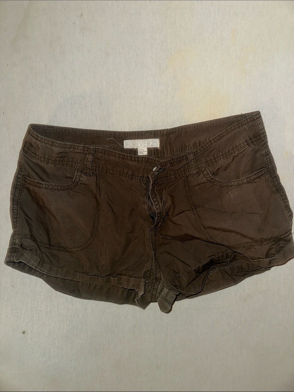 Womens Size M Forever 21 Brown Denim-Style Jean Shorts